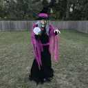 Haunted Hill Farm 6 ft Motion-Activated Fortune Teller Witch, Premium Talking Halloween Animatronic, Plug-In, HHFTNWITCH-6FLSA