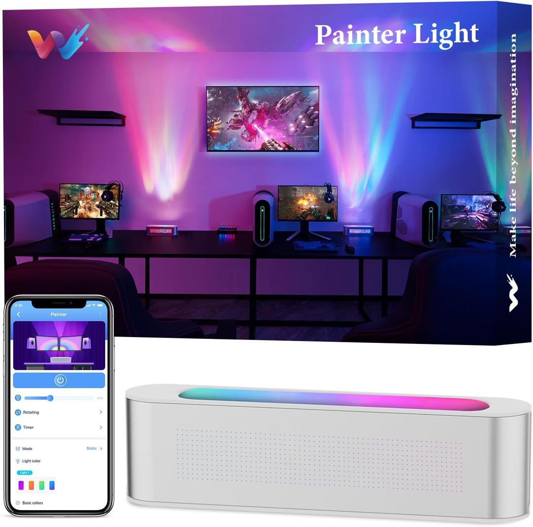 woohlab Smart LED Light Bar, RGBICW, 4 Light Beads, 64 sq.ft Coverage, Silver, Ideal for Room Decor, Gaming, TV Backlight, Ambient Lighting woohlab Smart LED Light Bar, RGBICW, 4 Light Beads, 64 sq.ft Coverage, Silver, Ideal for Room Decor, Gaming, TV Backlight, Ambient Lighting
