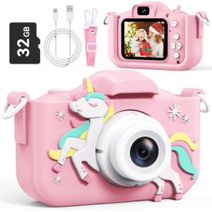 Kids Camera, Toddler Camera for Age 3-8, 48MP Dual Lens Selfie Camera for Kids, 1080P HD Video Recording Digital Camera, Christmas Birthday Gifts for Boys Girls