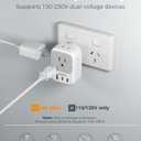 Australia Plug Adapter 2 Pack, TESSAN New Zealand Power Adapter with 4 Outlets 3 USB (2 USB-C), Type I Travel Adaptor for US to Australian Argentina China Fiji Samoa Tonga Kiribati