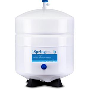 iSpring T32M Pressurized Water Storage Tank with Ball Valve for Reverse Osmosis RO Systems, 4 Gallon, 1/4" Tank Valve Included, White