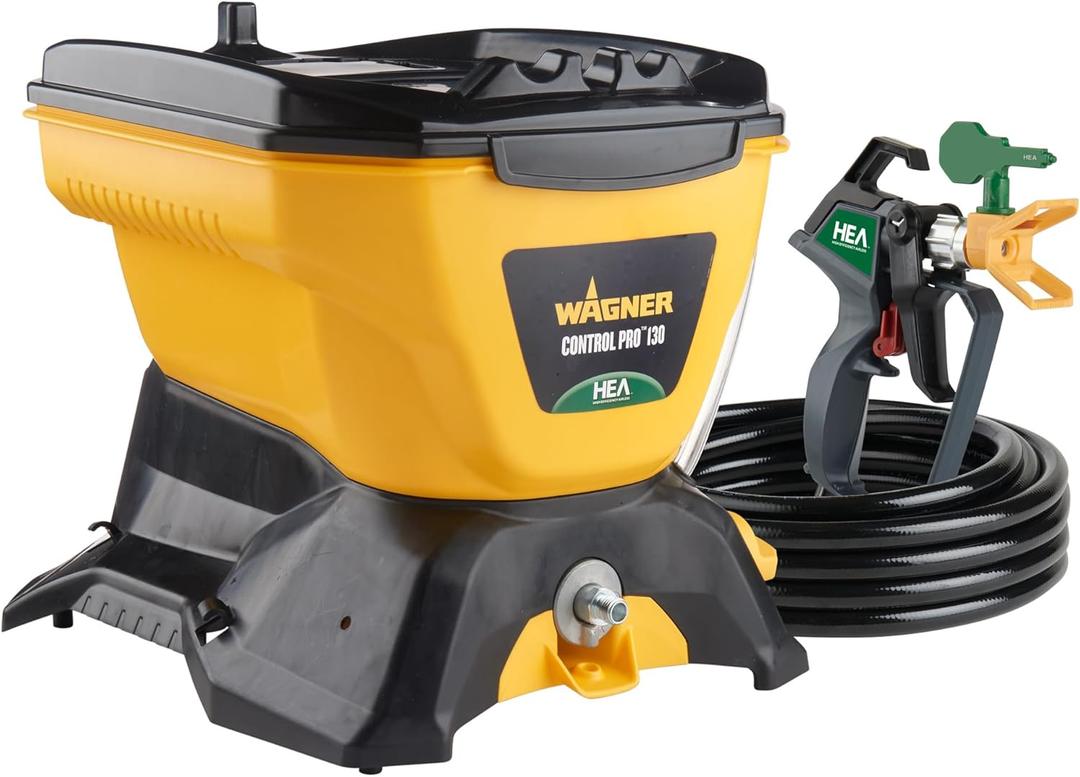Wagner Spraytech 2435698 Control Pro 130 Paint Sprayer with T2 Gun, High Efficiency Airless Sprayer with Low Overspray, Yellow (Control Pro 130 T2 Gun)