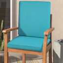 2 Dining Chair Cushions, Weather-Proof, Rain-Proof, Fade Resistant Patio Cushion for Patio, Dining, or Rocking Chairs,, Pool Blue Leala, 20x20x2 inch, 20x24x2 inch, Teal