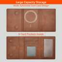 for Magsafe Wallet, Magnetic CardHolder with Adjustable Stand, Phone Card holder with 6 Card Slots, Magnetic Wallet for iPhone 16/15/14/13/12 Series, Not for iPhone 13/12 Mini (Brown)