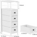 YBING Narrow Dresser for Bedroom, Slim Side Table with Drawer, Dresser Storage Cabinet with 4 Fabric Drawers, Chest of Drawers for Small Space, White