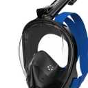 G2RISE Full Face Snorkel Mask Adults Snorkeling Set Gear for Kids with Detachable Camera Mount, Safe Breathing, Anti Fog Anti Leak (Large-X-Large, Black Blue)