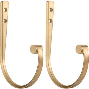 Curtain Holdbacks 2Pcs,Warm Gold Barrel Zinc Alloy Curtain Tiebacks,Wall Mounted Curtain Holders for Drapes.
