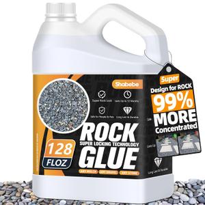 Rock Glue, Mulch Glue 1Gallon- Fast-Drying Adhesive for Landscaping Rocks, Small Pebbles, Pea Gravel Stabilizer & Mulch Binder | Weather-Resistant Outdoor Stabilizer for Driveways, Gardens, Walkways