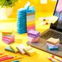 PerKoop 48 Pads Mini Lined Sticky Notes 1.5 x 2 Inch Bright Ruled Stickies Colorful Memo Pads for Students Business Home Office Supplies, 12 Colors, 4800 Sheets