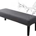 Genina Stretch Dining Bench Covers, Waterproof Stretch Jacquard Bench Seat Protector Cover, Rectangular Bench Cover for bedrooms, Living Rooms, Kitchens, Removable, Washable