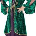 Kids Girls Sarah Sanderson Costume Winifred Sanderson Halloween Witch Cosplay Dress Outfit for Child (Small)