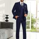 Mens Suit Slim Fit 3 Piece Double Breasted Suit Men Formal Tuxedo Set Casual Wedding Prom Groom Suits (M)