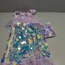 Little Girls Princess Mermaid Costume for Girls Dress Up with Accessory for Christmas Birthday Party Supplies (7-8 Years, Bling-rainbow)