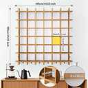 Oversize Coffee Mug Display Rack, 41 x 41 Inch,Holds 48 Cups | Solid pine wall-mounted mug rack with torched finish, 36 cubbies, 6 top spaces and 6 hooks for organized 48-cup display