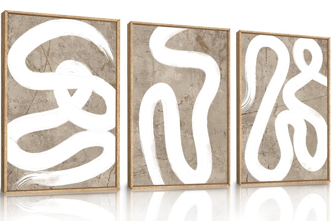 LHIUEM Abstract Shapes Framed Canvas Print Wall Art Set Duotone Minimalist Brush Stroke Wall Painting Modern Brown Boho Artwork for Living Room, Bedroom, Office-16 x24 x3 LHIUEM Abstract Shapes Framed Canvas Print Wall Art Set Duotone Minimalist Brush Stroke Wall Painting Modern Brown Boho Artwork for Living Room, Bedroom, Office-16 x24 x3