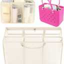 OUTXE Beach Bag Organizer Compatible with X Large Bogg Bag Accessories Inserts, Lightweight Mesh Insert Divider Pouch for Original XL Bogg Bags, Beach Tote Bags Insert for Organizing (#5-Light Yellow)