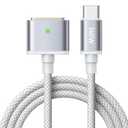 LISEN 140W Magnetic Safe 3 Cable for Charger Cord, USB C to Magnetic 3 Cable for Charger Fit, (3.3FT Grey)
