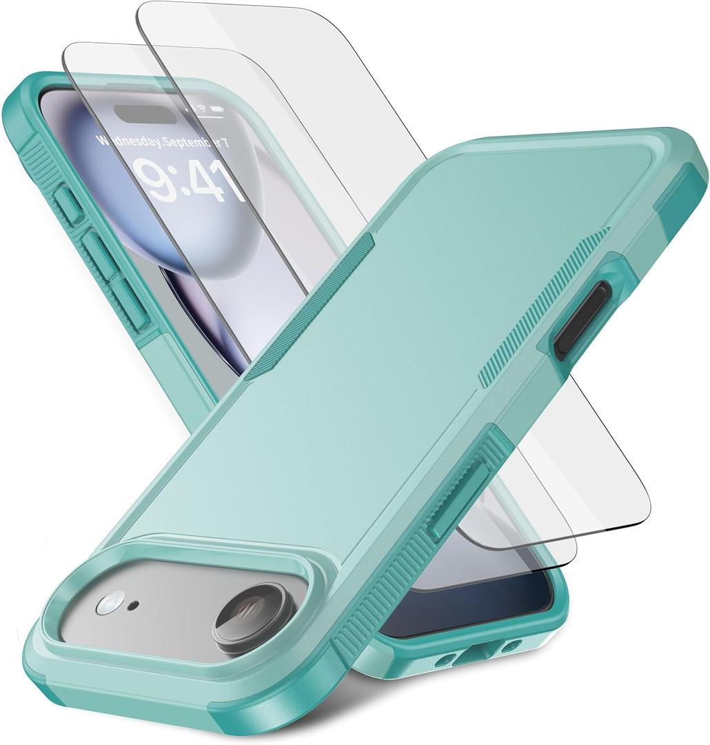 for iPhone Air Case [Shockproof] [Dropproof] [Heavy Duty Protection] [Pocket-Friendly] Slim & Tough Non-Slip Protective Phone Cover for iPhone Air 6.5inch, Mint Green