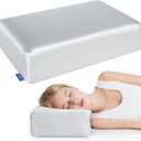 Firm & Soft Square Pillows for Side Sleepers - Cube-Side Sleeping Pillow for Adults Neck Shoulder Pain - Dual-Sided Support Memory Foam Cervical Pillow with Smooth Pillowcase (Grey, 5''Thickness)