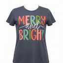 Vintage Pink Santa Claus Merry Christmas Pajamas Xmas Women T-Shirt Size 4 X