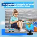 16 x 16 Pcs 3.4 Inches Mini World Globes Rotating Geographic Earth Map Globe with Stand for Learning Educational Classroom Desk Table Decoration, Blue