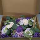 Artificial Bridesmaid Bouquets 6 Pcs - 7 Inch Pre-made Bridesmaids Bouquet Small Silk Rose Handmade for Wedding Holding Flowers, Bridal Shower Wedding Centerpieces Ceremony and Anniversary- Lilac