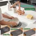 Stone Faucet Mat for Kitchen Sink, Diatomite Drying Stone Mat & Sink Protectors, Sink Water Splash Guard, Quick Dry Water Absorbing Non-Slip Stone Tray Prevent Moisture for Kitchen Bathroom Counter, White
