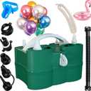 SINBEE Balloon Pump, Balloon Pump Electric, Portable Dual Nozzle Electric Blower Air Pump Inflator for Party Decoration. Faster and Save Time (Green)