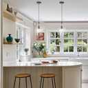 Seeded Glass Pendant Light Modern Black 1 Light Single Dome Pendent Lighting Fixtures for Kitchen Island Dining Room Hallway, Dia 9 Inch, E26, UL Listed