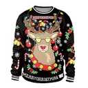 GRAJTCIN Cute Ugly Christmas Sweaters for Women and Men Christmas Shirts for Women Long Sleeve Trendy Christmas Party Outfits Christmas Sweatshirts for Women Xmas Sweater Elk L