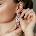 SWEETV Wedding Bridal Chandelier Earrings, Crystal Rhinestone Drop Dangle Earrings for Women Brides