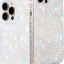 LONLI Hue White Pearl Tort Phone Case for iPhone 14 Pro Case | 360 Shock-Absorbent Bumper, Cute, Unique, Aesthetic, Phone Cover, for Women and Girls