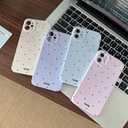 2 x Longlayss Compatible with iPhone 12 Case Polka Dot Phone Case Cute Aesthetic Design Simple for Women Girl Stylish Shockproof Full Camera Protection Cover - Blue