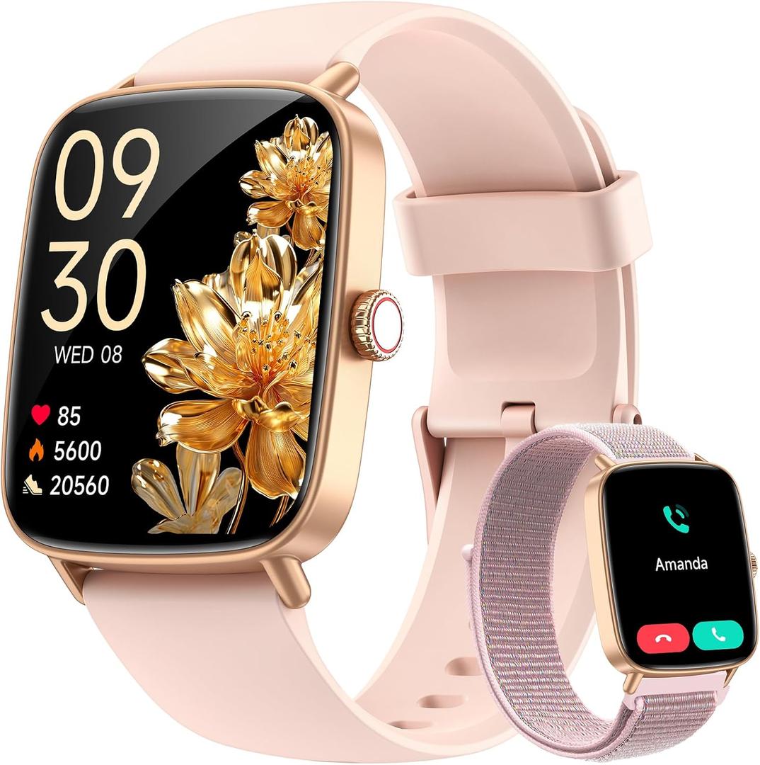 Smart Watch for Women, 1.85" HD AMOLED Fitness Tracker (Answer/Call) with 24/7 Heart Rate/Sleep/SpO2 Monitor for iPhone & Android, 120+ Sports Modes Smartwatch with IP68 Waterproof,