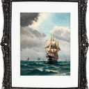 OIGUMR 11x14 Picture Frame Black Ornate Frame Made of Glass, Resin