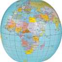 Fun Express Giant Inflatable Globe Beach Ball 33 Inch - Educational World Globe for Kids Classroom Learning | Earth Ball for Outdoor Play, Earth Day Activities & Geography Lessons VBS 2026