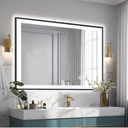 40x30 LED Lights Bathroom Mirror -Black Aluminum Rimmed(Front lit and Backlit),Anti-Fog Vanity Mirror with Lights,Stepless Dimmable Lighted Mirror,3 Colors Smart Mirror(Horizontal/Vertical)