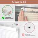 LazBlinds No Drill Blinds for Indoor Windows, Cordless 1" Vinyl Mini Blinds, Privacy S-Curve Blinds for Windows, Room Darkening Horizontal Window Blinds and Shades for Home, 35 1/2" W x 64" H, Beige
