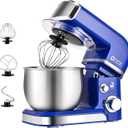Kitchen in the box Stand Mixer,3.2Qt Mini Electric Food Mixer,6 Speeds Portable Lightweight Kitchen Mixer for Daily Use with Egg Whisk, Dough Hook, Flat Beater (Reflex Blue)