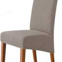 Chair Cover Stretch Long Back Dining Chair Covers Seat Slipcovers for Wedding Dining Room Chairs for Kitchen,khaki
 24×24"