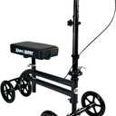 KneeRover Economy Steerable Knee Scooter Foldable Mobility Aid & Knee Walker with Adjustable Handlebar and Comfortable Knee Pad for Adults (Black)