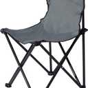 ZONEMEL Portable Fast Folding Chair, Ideal for Sauna, Fishing, Lightweight Compact Backpack Chairs, Grey (Small)