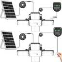 Solar Shed Light Indoor Outdoor, 2000LM 268LED Solar Pendant Light with Motion Sensor, Pull Cord Controller with Mode & Battery Display, Day/Night Use, 4 Modes, IP65 Waterproof for Garage Barn Gazebo
