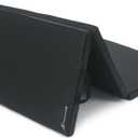 ProsourceFit Tri-Fold Folding Thick Exercise Mat 6x4 with Carrying Handles for Tumbling, Martial Arts, Gymnastics, Stretching, Core Workouts (Black.)