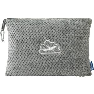 BEDELITE Travel Blanket with Bag, Ultra-Soft Jacquard Fleece Blanket with Luggage Sleeve & Backpack Clip, Airplane Blanket Travel Essentials, Grey