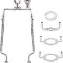 8 9 10 11 inch Nickel Lamp Shade Harp Holder, Adjustable Height Harp Kit with Crystal & Metal Finial, DIY Replacement Making Repair Lampshade Bracket E14 E26 E27 Adapter Base Table Floor Light