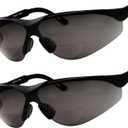grinderPUNCH 2 Pairs Bifocal Safety Sunglasses Black Lens with Reading Corner - Fully Adjustable Arms (Diopter +1.50)