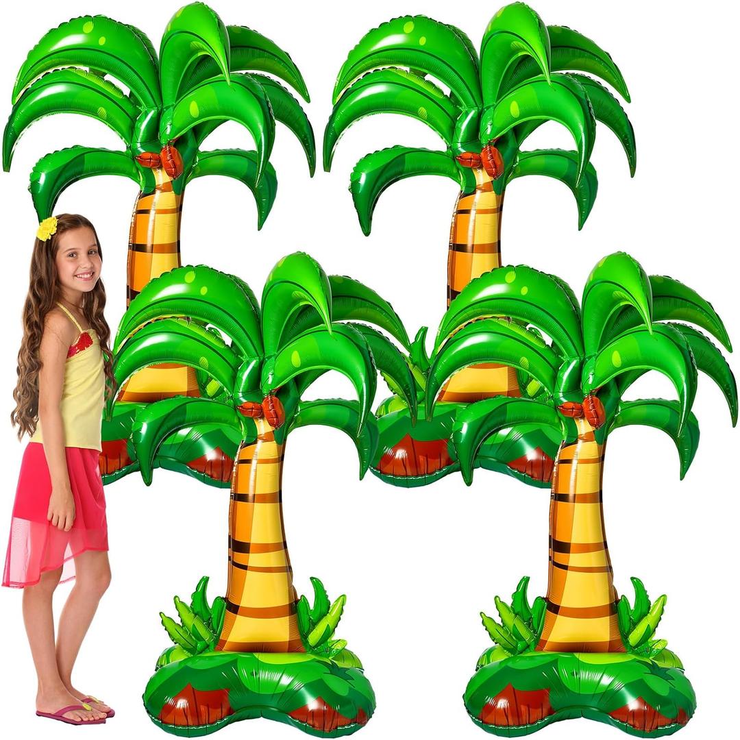 Libima 2 Pcs Inflatable Palm Trees 52 Inch Giant Blow up Palm Tree Hawaiian Party Decorations Tropical Trees for Kids Adults Hawaiian Luau Beach Summer Theme Party Decorations Photo Prop Decor