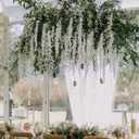 Veryhome 3Pcs 7.2Ft/Piece Artificial Flowers Wisteria Garland Artificial Wisteria Vine Hanging Flower Greenery Garland for Home Garden Outdoor Wedding Arch Floral Decor (White)