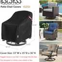 Patio Chair Covers Waterproof Heavy Duty Patio Furniture Covers, 33W x 35D x 36H Inches Swivel Outdoor Chair Cover 2 Pack (Black)